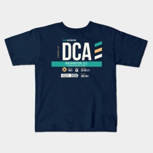 Washington DC (DCA) Airport Code Baggage Tag Kids T-Shirt